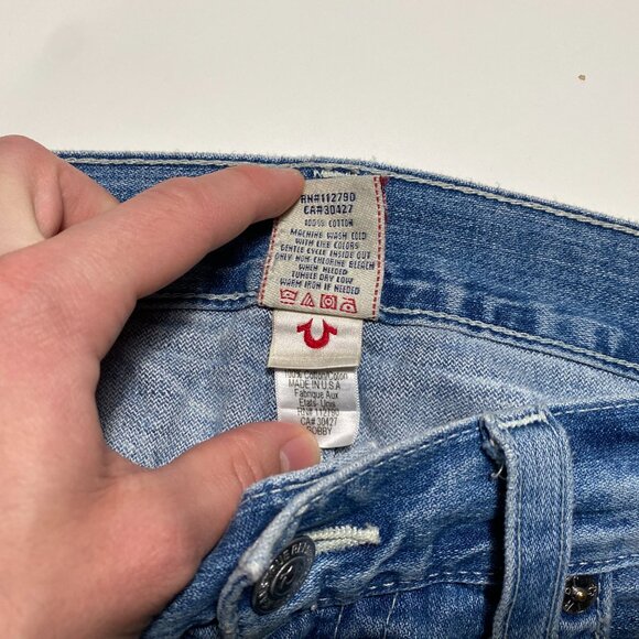 True Religion World Tour Section Bobby Baggy Fit Distressed Men's Jeans 36x32.5 - Picture 8 of 13